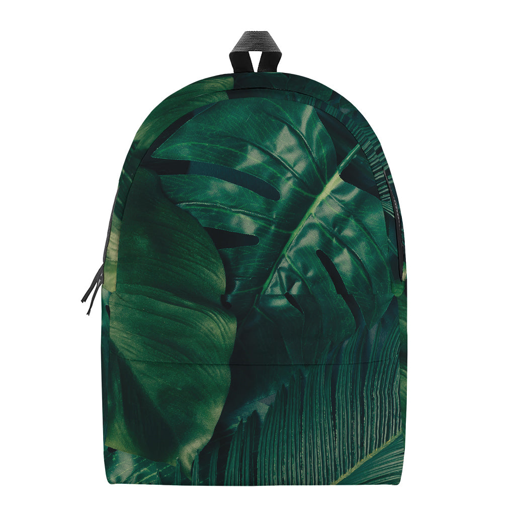 Tropical Green Leaves Print Backpack