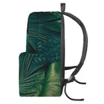 Tropical Green Leaves Print Backpack
