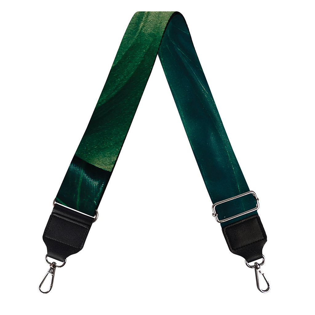 Tropical Green Leaves Print Bag Strap