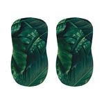 Tropical Green Leaves Print Bar Stool Covers
