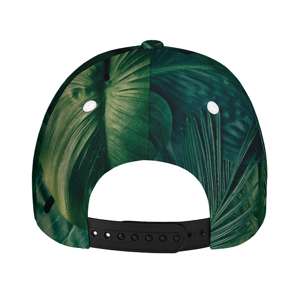 Tropical Green Leaves Print Baseball Cap