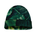 Tropical Green Leaves Print Beanie
