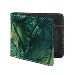 Tropical Green Leaves Print Bifold Wallet