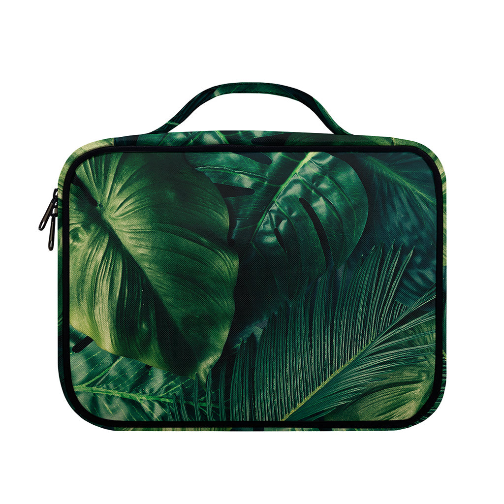 Tropical Green Leaves Print Briefcase Bible Bag