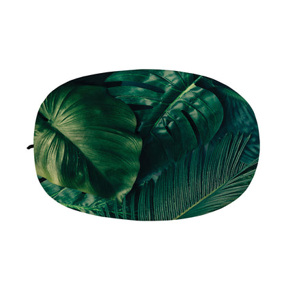 Tropical Green Leaves Print Car Side Mirror Covers