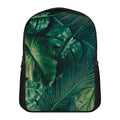 Tropical Green Leaves Print Casual Backpack