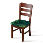 Tropical Green Leaves Print Chair Cushion Cover