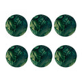 Tropical Green Leaves Print Coaster Set