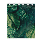 Tropical Green Leaves Print Curtain