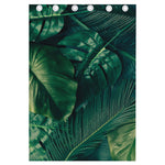 Tropical Green Leaves Print Curtain