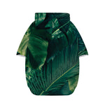 Tropical Green Leaves Print Dog Zip Up Hoodie