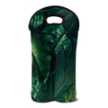 Tropical Green Leaves Print Double Neoprene Wine Tote