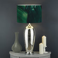 Tropical Green Leaves Print Drum Lamp Shade