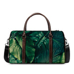 Tropical Green Leaves Print Duffle Bag