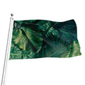Tropical Green Leaves Print Flag