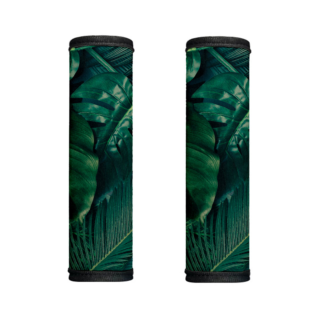 Tropical Green Leaves Print Handle Covers