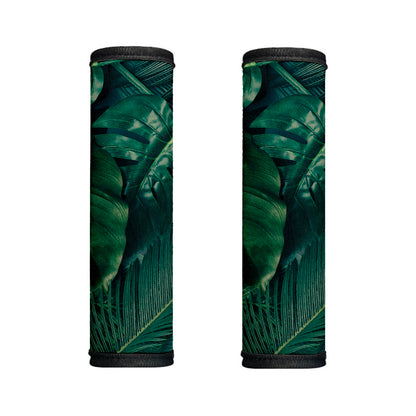 Tropical Green Leaves Print Handle Covers