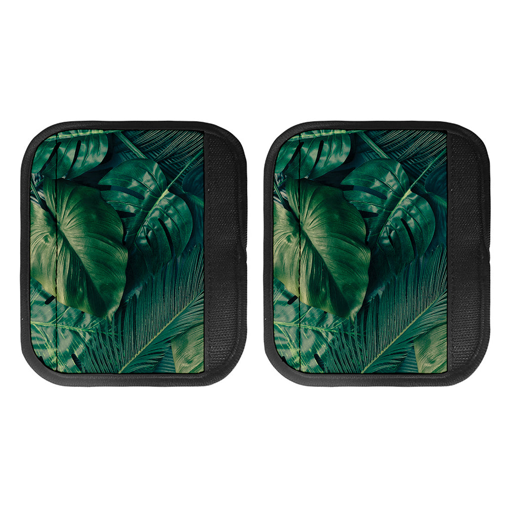 Tropical Green Leaves Print Handle Covers