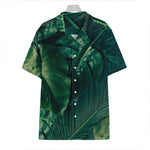 Tropical Green Leaves Print Hawaiian Shirt