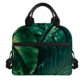 Tropical Green Leaves Print Insulated Lunch Bag