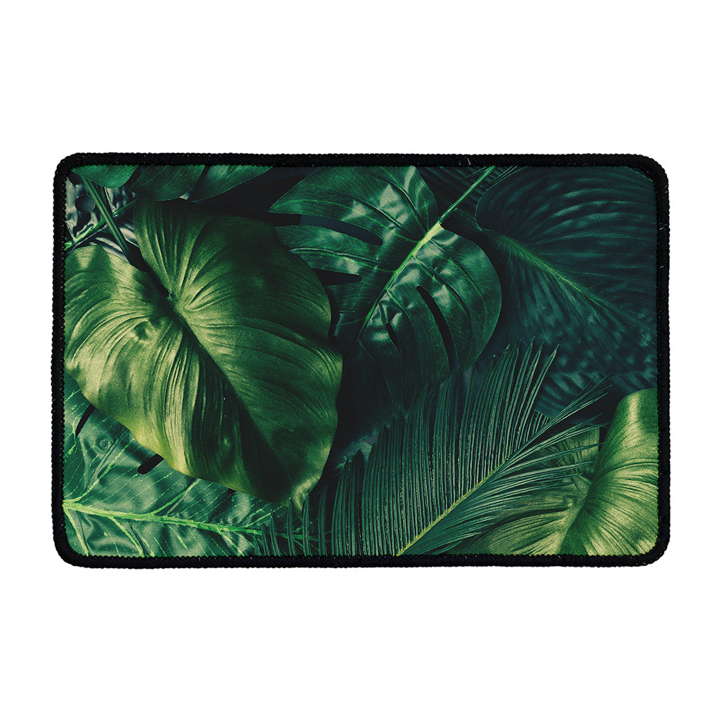 Tropical Green Leaves Print Kitchen Mat