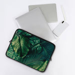 Tropical Green Leaves Print Laptop Sleeve