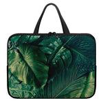 Tropical Green Leaves Print Laptop Sleeve With Handle