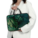 Tropical Green Leaves Print Laptop Sleeve With Handle