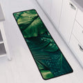 Tropical Green Leaves Print Long Kitchen Mat