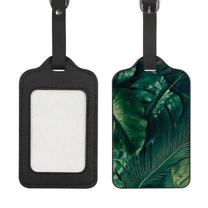 Tropical Green Leaves Print Luggage Tag