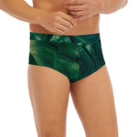 Tropical Green Leaves Print Men's Briefs