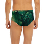 Tropical Green Leaves Print Men's Briefs