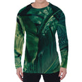 Tropical Green Leaves Print Men's Long Sleeve T-Shirt