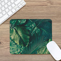 Tropical Green Leaves Print Mouse Pad