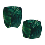 Tropical Green Leaves Print Office Chair Cover