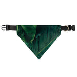 Tropical Green Leaves Print Over The Collar Dog Bandana