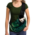 Tropical Green Leaves Print Pet Sling Carrier