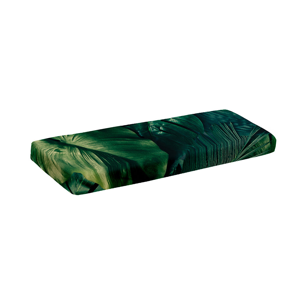 Tropical Green Leaves Print Piano Keyboard Cover