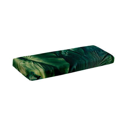 Tropical Green Leaves Print Piano Keyboard Cover