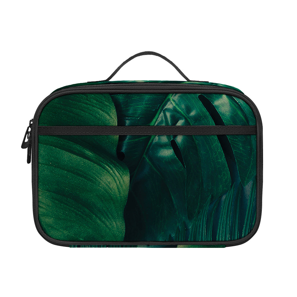 Tropical Green Leaves Print Portable Lunch Bag