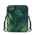 Tropical Green Leaves Print Rectangular Crossbody Bag