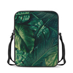 Tropical Green Leaves Print Rectangular Crossbody Bag