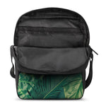 Tropical Green Leaves Print Rectangular Crossbody Bag