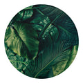 Tropical Green Leaves Print Round Blanket