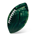 Tropical Green Leaves Print Rugby Ball