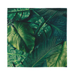 Tropical Green Leaves Print Silk Bandana