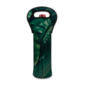 Tropical Green Leaves Print Single Neoprene Wine Tote