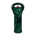 Tropical Green Leaves Print Single Neoprene Wine Tote
