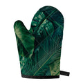 Tropical Green Leaves Print Single Oven Mitt