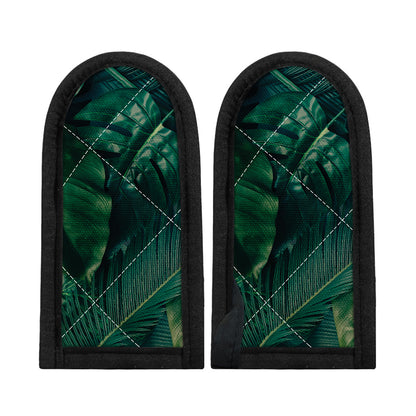Tropical Green Leaves Print Skillet Handle Cover